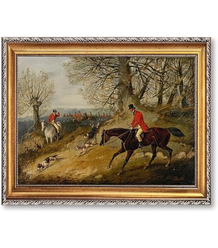 版画 50s / Fox hunting Amazon.com: Posterazzi Collection Fox Hunting Scene Poster Print