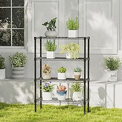 DUMOS 4 Tier Metal Wire Rack Shelf Heavy Duty