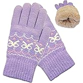 Fulcyla Winter Gloves for Women Thick Warm Fleece Lined Elastic Thermal Knit Cold Weather