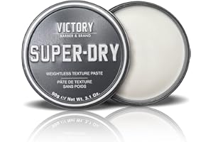 Victory Barber & Brand Super-Dry Men's Hair Paste | Oil-Free Texture Paste for Men with Oil Control, Natural Woodsy Scent, Matte Finish, and Hair Products Usage | 3.1 Ounce