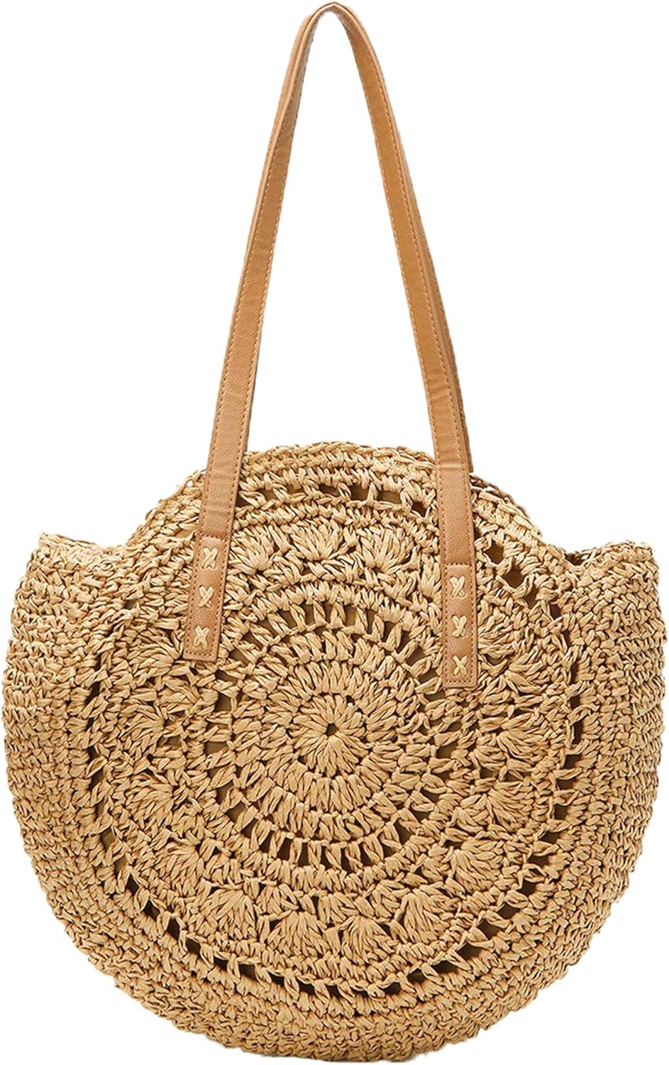 Straw Handbags Women Handwoven Round Corn Straw Bags