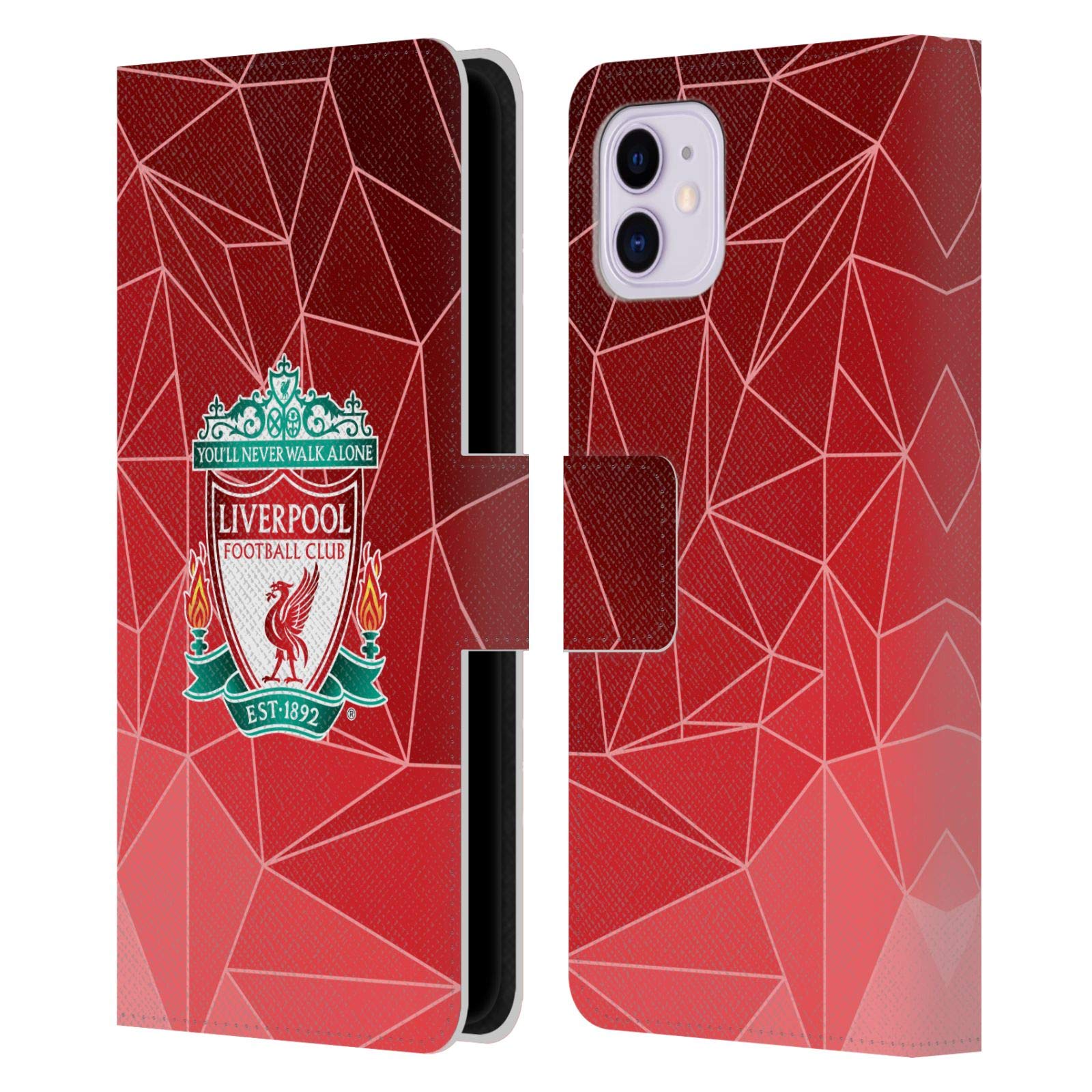 Head Case Designs Officially Licensed Liverpool Football Club Geometric Crest & Liverbird 2 Leather Book Wallet Case Cover Compatible With Apple iPhone 11