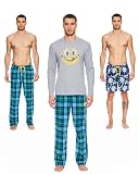 JOE BOXER Men's Moisture-Wicking 3-Pack Sleepwear Set: Pajama Pants, Elastic Ban