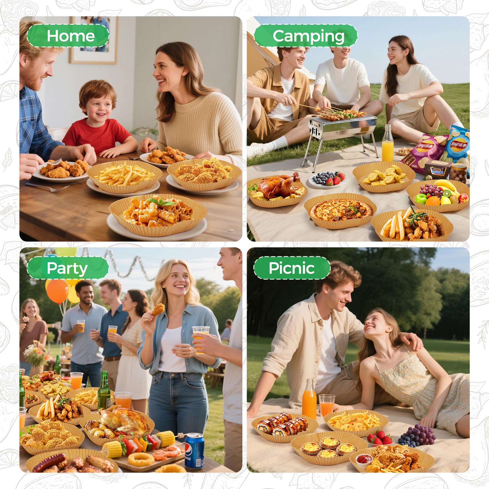 Air Fryer Liners Disposable, 150Pcs 8