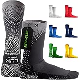 LUX Sports Thin Grip Socks for Cleat Sports - Moisture-Wicking Anti Slip Socks for Men & Women - Soccer, Football, Baseball