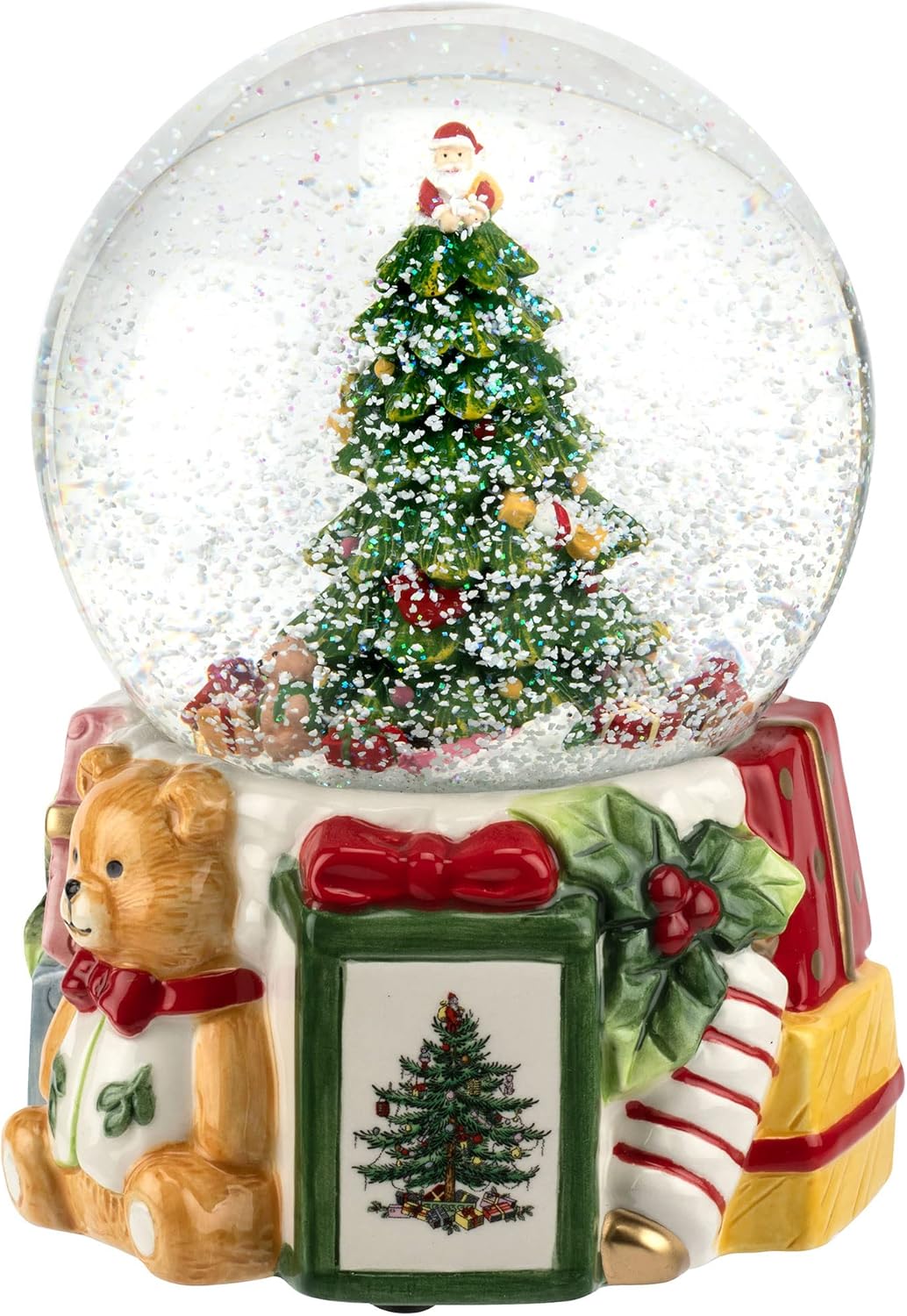 Snow Globes - Spode Christmas Tree 250th Anniversary Musical Snow Globe | Christmas Snow Globes | Plays Deck The Halls | Winter Snow Globe | Santa Snow Globe - Made from Durable Glass | Globe Decor - 6.5