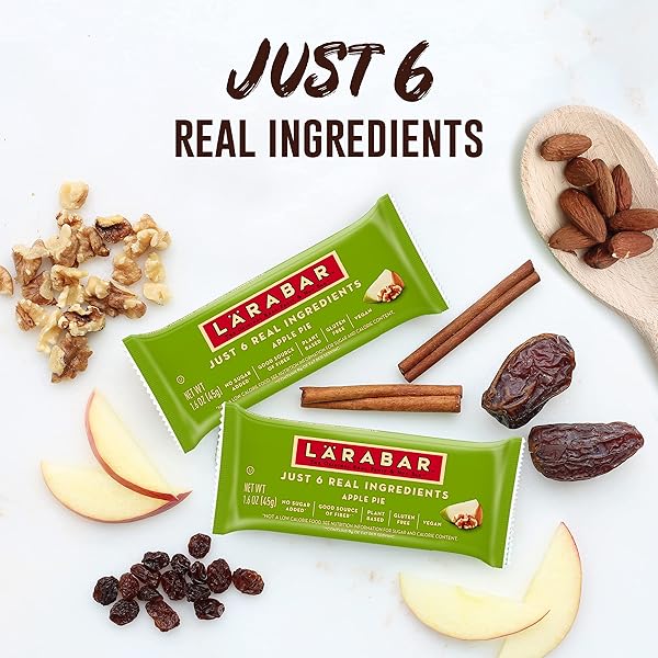 LARABAR APPLE PIE, FRUIT AND NUT BARS, GLUTEN FREE AND VEGAN, 16 CT, 25.6 OZ
