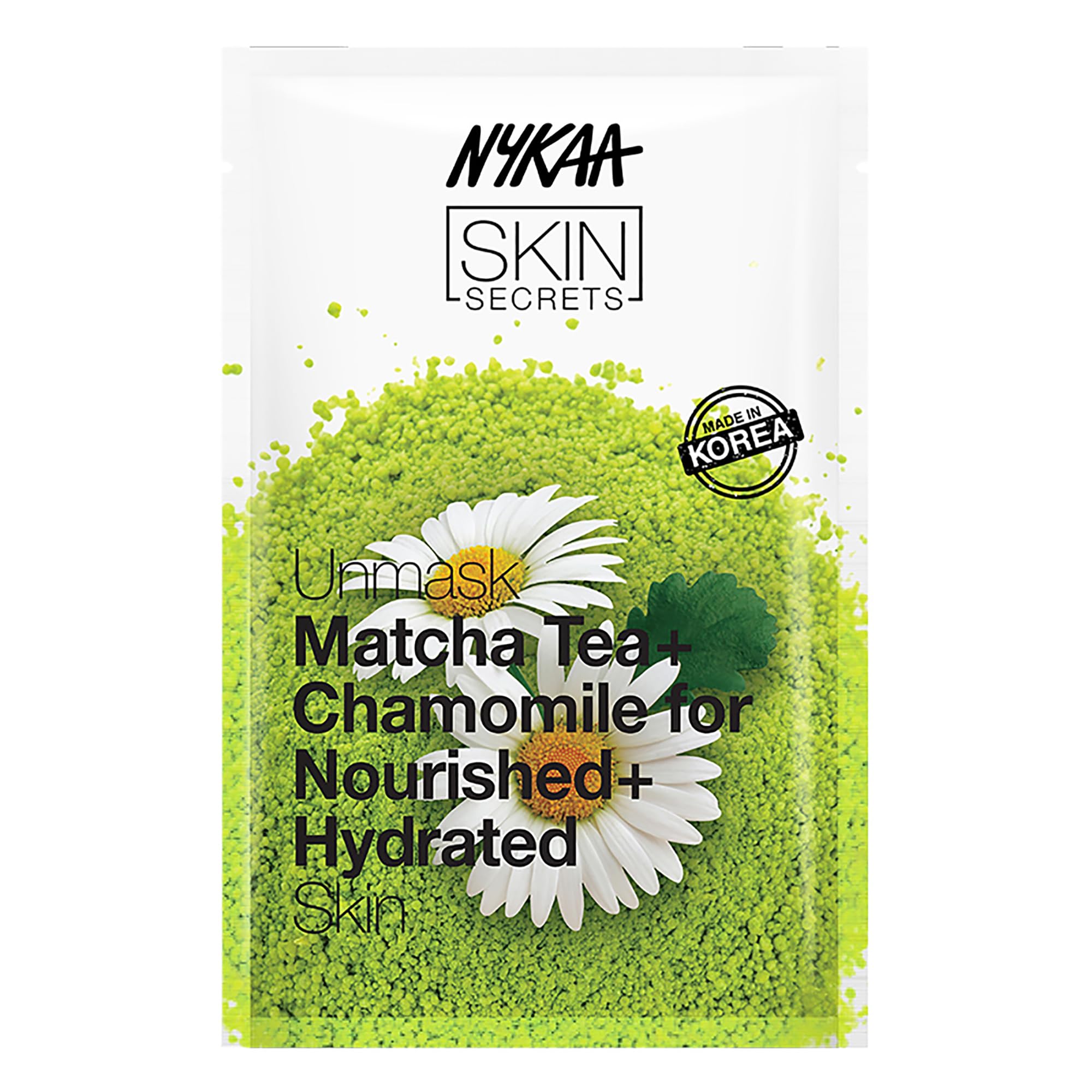 Nykaa Naturals Skin Secrets Sheet Mask - Matcha Tea and Chamomile For Women 1 Pc Mask