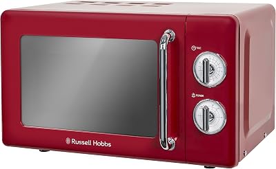 Russell Hobbs 17L Red Retro Solo Microwave 700W, 5 Power Levels