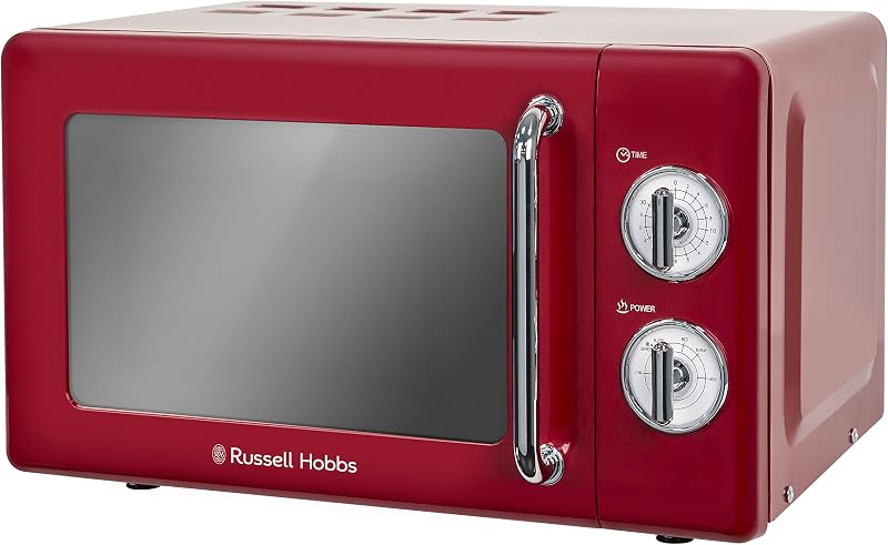 Russell Hobbs 17L Red Retro Solo Microwave 700W, 5 Power Levels