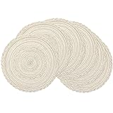 SHACOS Round Placemats Set of 6 Boho Braided