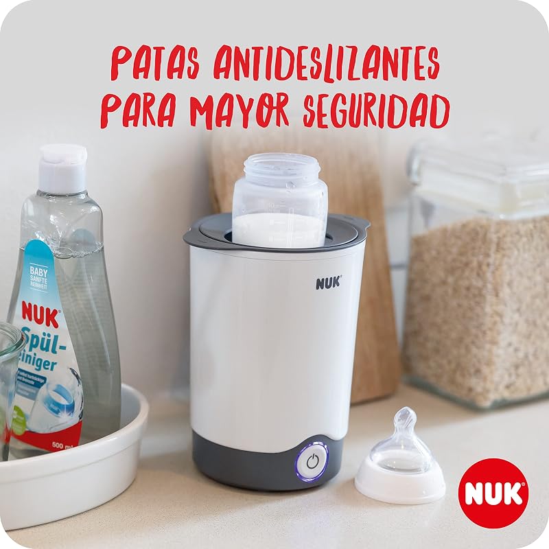 NUKThermoExpress aquecedor de garrafas |Aquece suavemente líquidos e alimentos moles em 90 segundos |Desligamento automático |Cesta de elevação para fácil remoção |Ficha de 2 pinos (Europa)