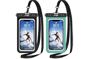 jodbuy 2 Pack Waterproof Phone Pouch Dry Bag with Lanyard - Universal IPX8 Waterproof Phone Case Compatible for Phone 17/16/1