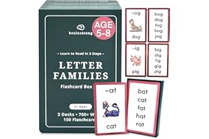 733 Phonics Words | Learn to Read Kindergarten 1st Grade | Reading Mastery for Ages 5-8 | Short/Long Vowels, Consonant Blends | Brainstrong Premium 3 Box Set - 150 Cards