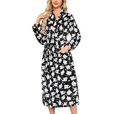 ENJOYNIGHT Womens Plush Fleece Robe Long Fluffy Spa Bathrobe Soft Sleepwear | Ultra Plush Fluffy Soft, Two Roomy Pockets, Shower Home Lounging Maternity Wear