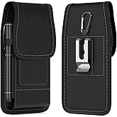 CoverON Holster for Samsung Galaxy A56 A36 A26 A35 A25 A15 A55 A54 A53 A52 A51 A50 A71 A24 A22 A20s A20 5G, Phone Case Belt Clip Carabiner Carrying Vertical Nylon Pouch Bag (Fit Otterbox or Any Case)
