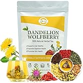 Aromlife Dandelion Wolfberry Tea, 21 Teabags with Dandelion Root, Goji Berry, Milk Thistle & Chrysanthemum, Individually Wrapped, Caffeine-Free Tea