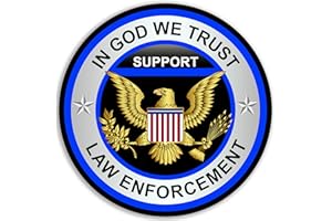 UNITED BY COLOR Law Enforcement Sticker 5x5 Inches - Strong Adhesive Waterproof Police Stickers - Does not Fade, Used for Car, Laptop, Truck, Water Bottle, Helmet, RV (Law Enforcement Sticker)