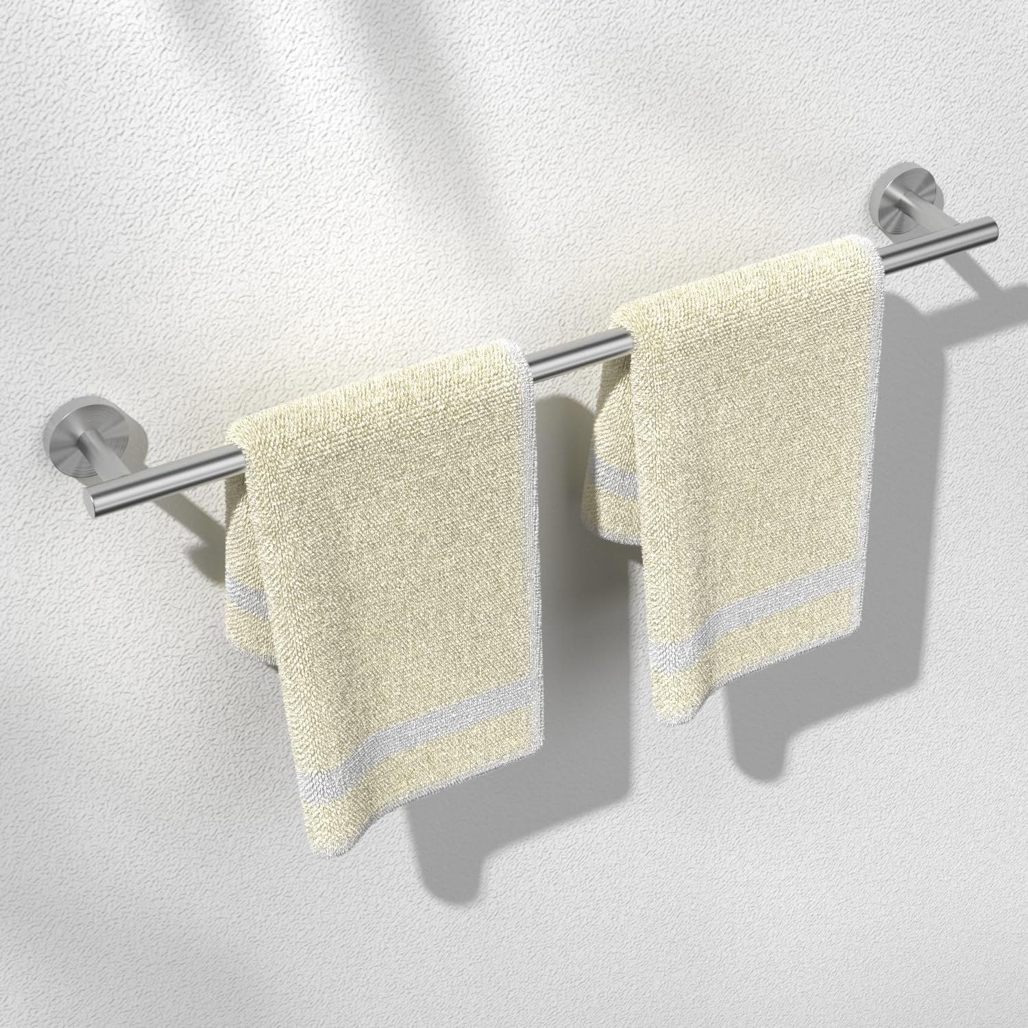 Photo 1 of HITSLAM Brushed Nickel 25.7 Inch Towel Bar for Bathroom, SUS304 Stainless Steel Bathroom Towel Rack Wall Mounted, Modern Home Decor Bath Towel Holder with Hardware Accessories