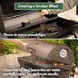 VonHaus Charcoal BBQ XL Portable Barrel Grill with Warming Rack & Temperature view 5