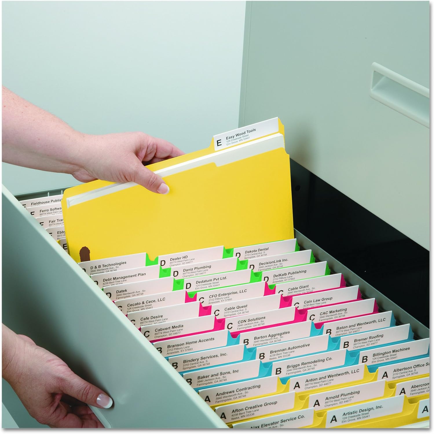 Smead Fastener File Folder, 2 Fasteners, Reinforced 1/3-cut Tab, Letter Size, Assorted Colors, 50 Per Box (11975) : Colored File Folders : Office Products