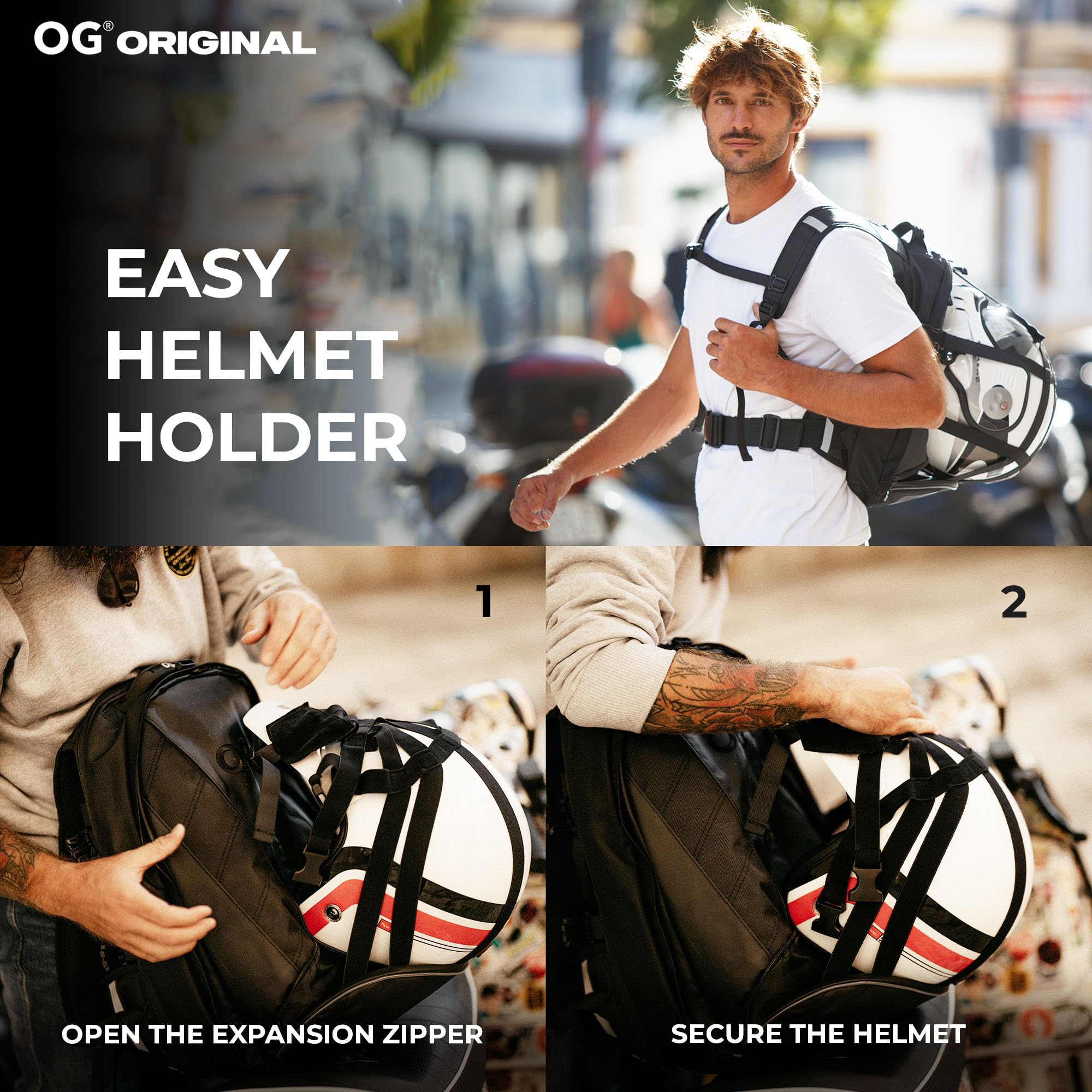 Motorcycle Helmet Backpack 35L Waterproof Motorcycle Backpack