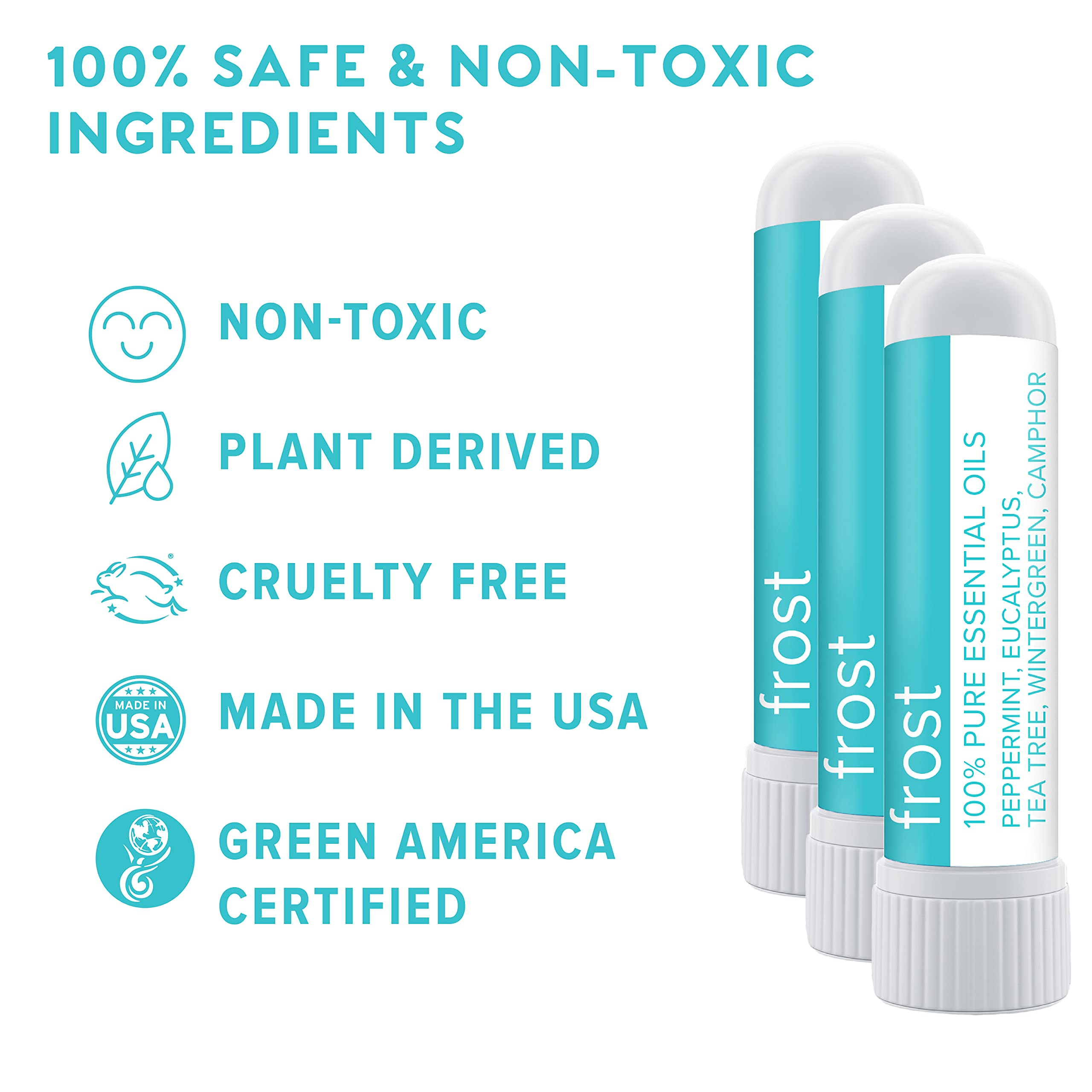 MOXE Frost - Energizing Aromatherapy Nasal Inhaler - Alleviate Headaches, Boost Focus & Energy - Cooling Sinus Blaster - Includes Peppermint, Eucalyptus, & Wintergreen Essential Oils - USA (1-Pack)