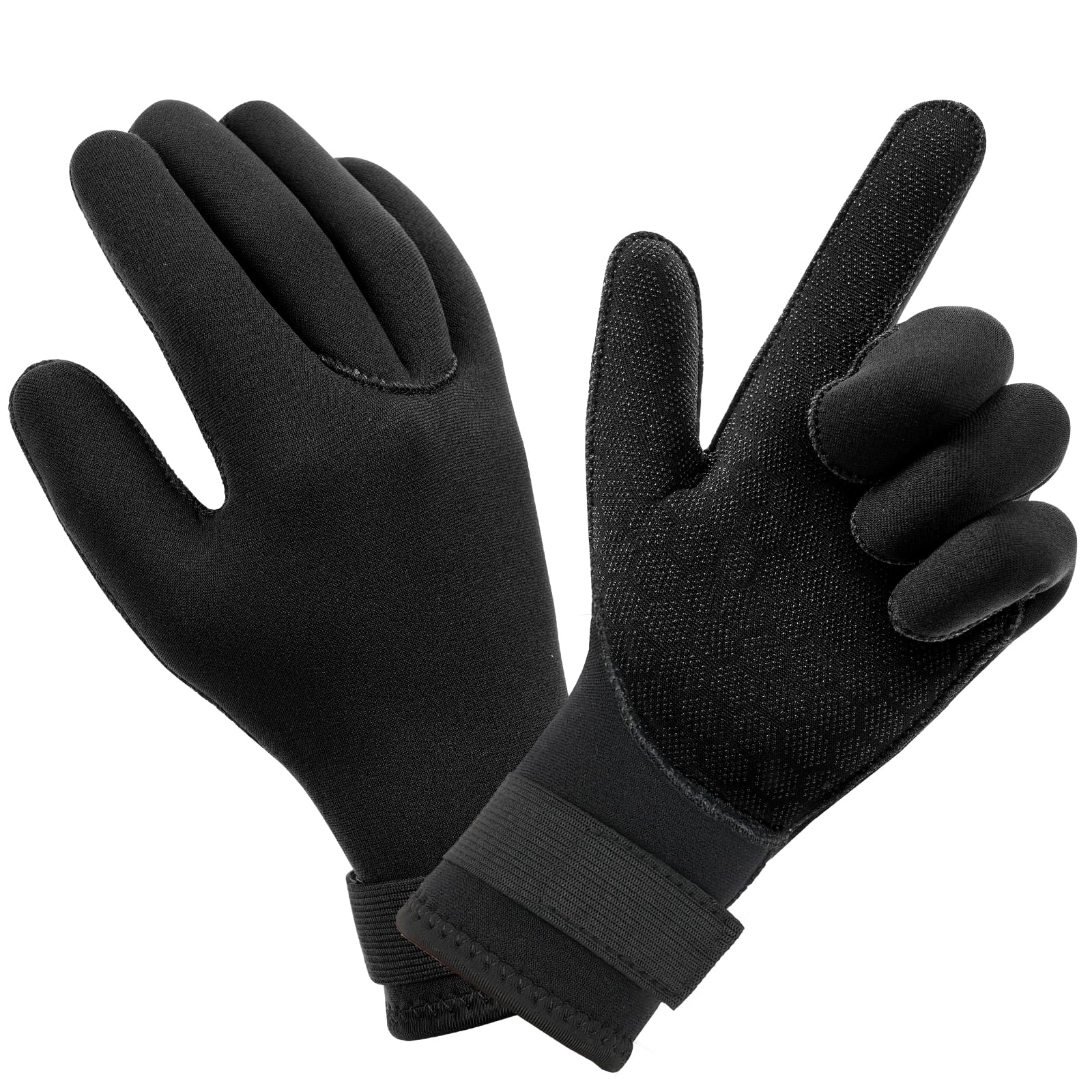 AUAUY Wetsuit Gloves, 3mm Neoprene Swimming Gloves, Thermal Anti-slip Diving Glove, Scuba Glove with Adjustable Wrist Strap for Scuba Diving Snorkeling Surfing Paddling Kayaking Swimming (A-S) — image 1