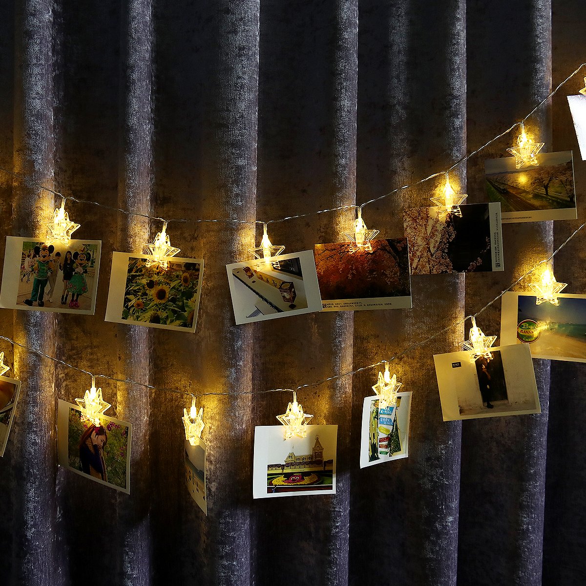 YUNLIGHTS Photo Clips String Lights 30 Stars 18 Ft, USB Powered