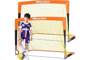 Dimples Excel Soccer Goals Kids Soccer Net for Backyard 7x5 FT, 5x3.6 FT, 4x3 FT, 3x2.2 FT