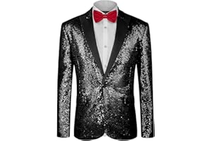 MAGE MALE Mens Tails Slim Fit Tailcoat Sequin Dress Coat Swallowtail Dinner Party Wedding Blazer Suit Jacket
