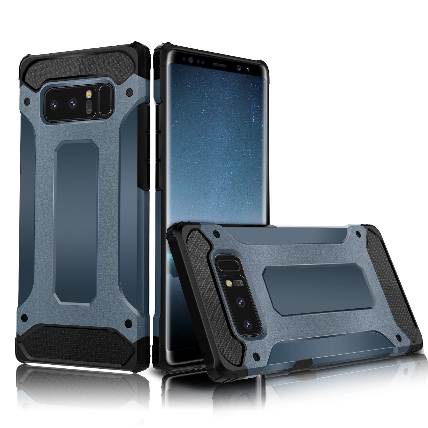 Galaxy Note 8 Case, LoHi Heavy Duty Protection Defend Shockproof Clip Holster with Rugged Bumper 6.3 Inch (6.3 Blue)