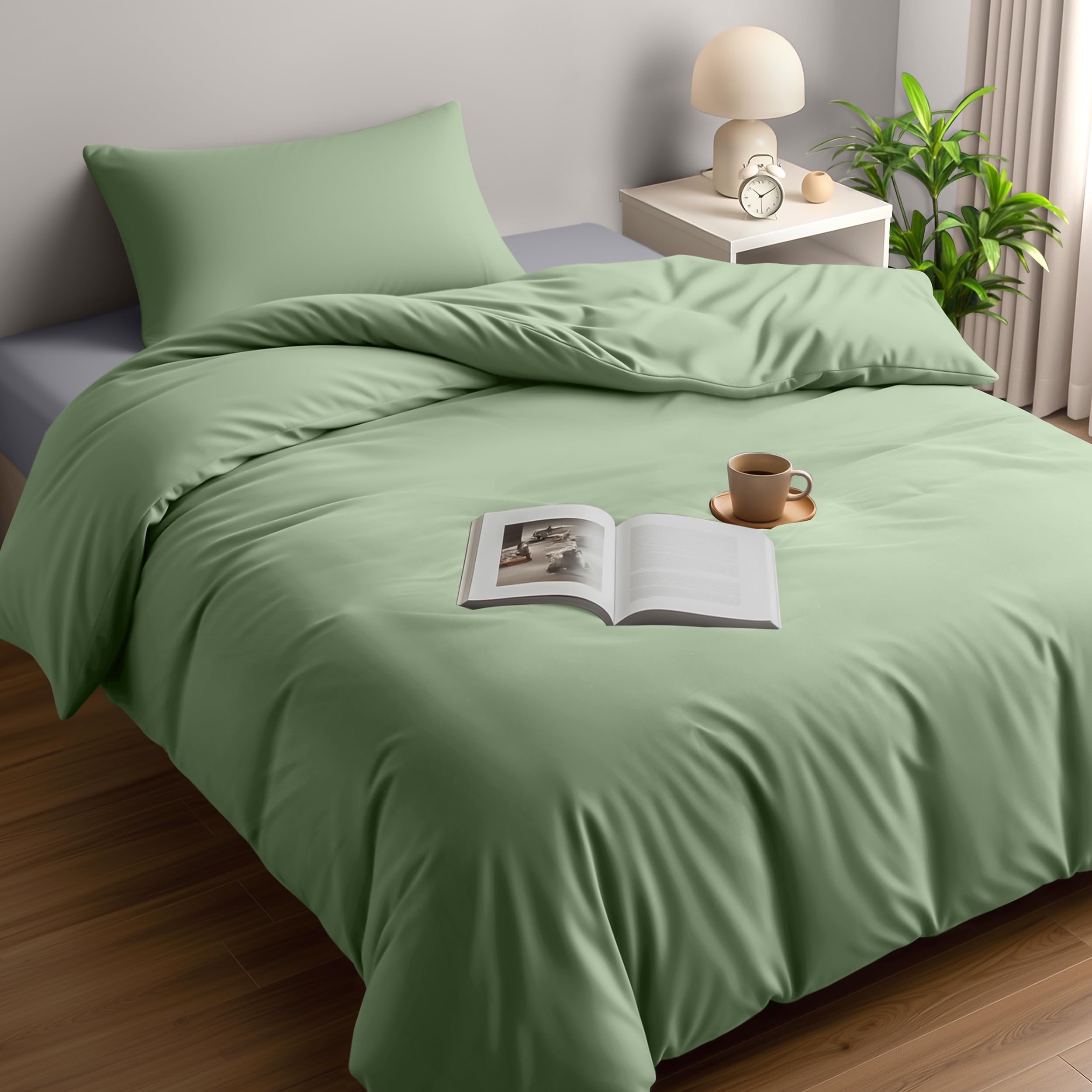 Utopia Bedding Single Duvet Cover Sets - Soft Microfibre Polyester Duvet Cover with Pillow case - Bedding Quilt Cover Set (Sage)