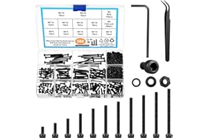 ProSuites 580PCS M3 Screws kit M3 Socket Head Cap Screw,6mm/8mm/10mm/12mm/16mm/18mm/20mm/25mm/30mm/35mm/40mm,M3 Screw Bolts Assortment Kit with Washers Nuts (M3)
