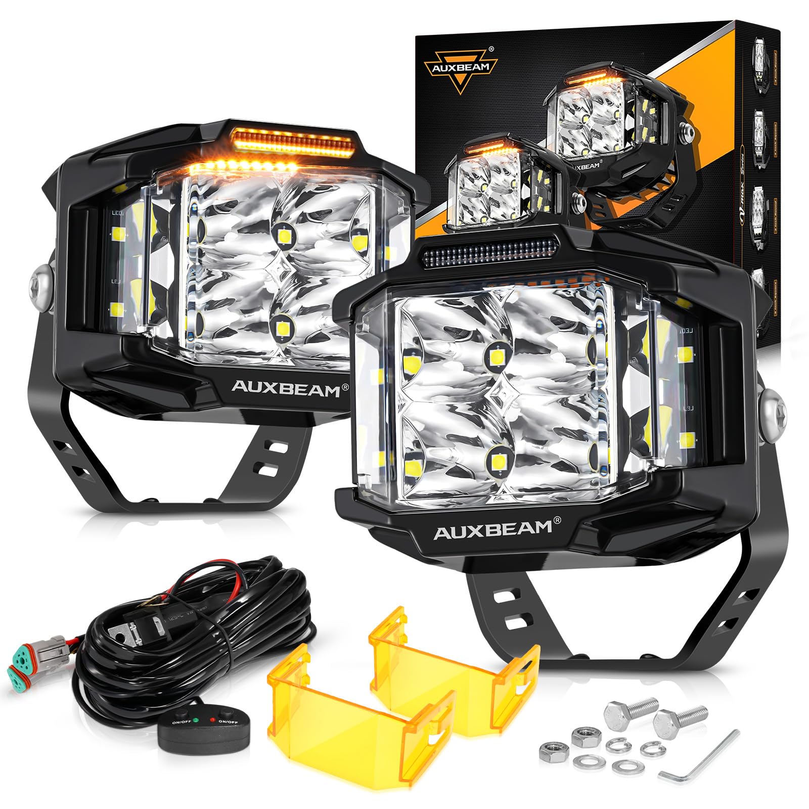 Auxbeam 4 Inch LED Pod Light, 92W V-MAX Series