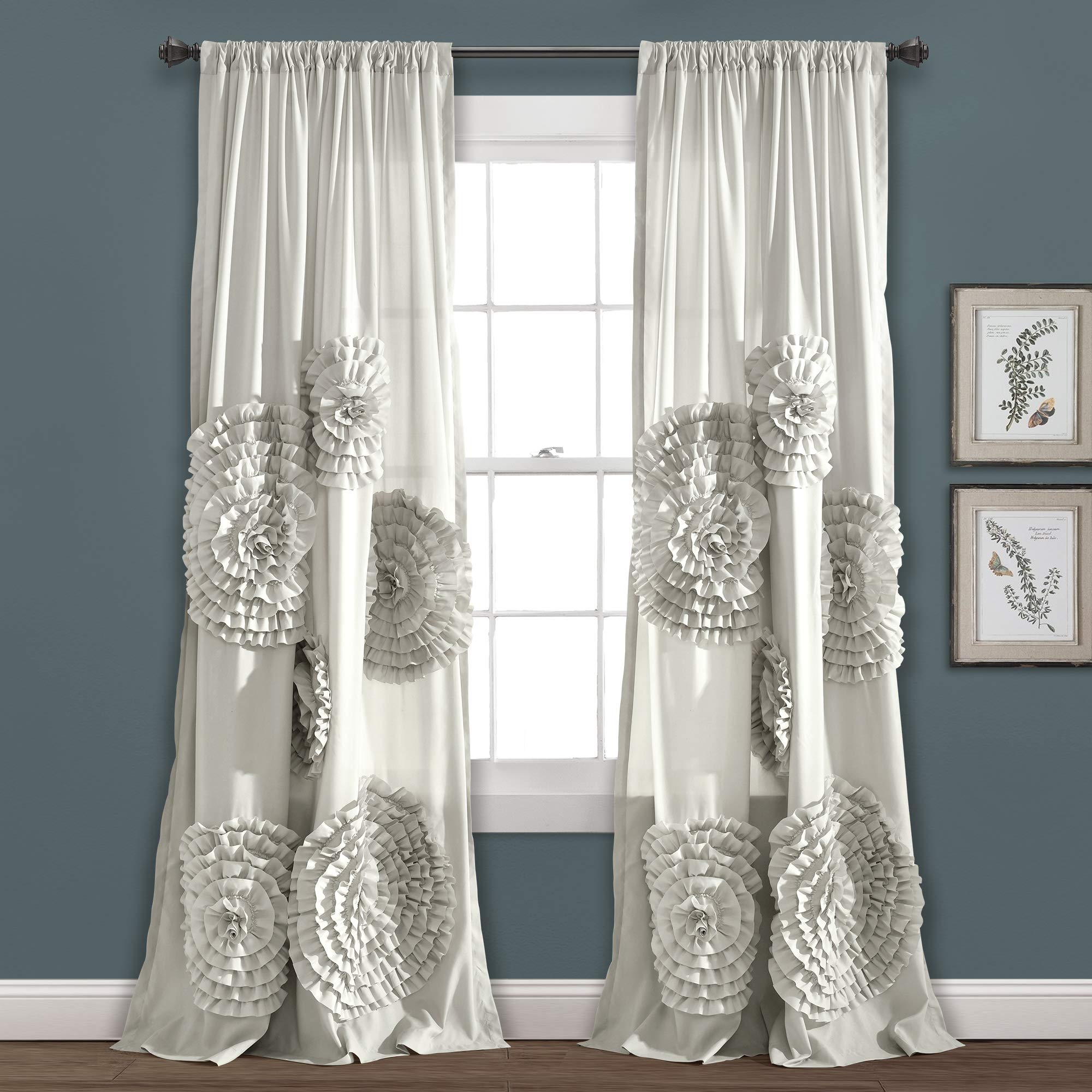 Lush Decor Serena Curtain, Polyester, Light Gray, 54" W x 84" L (Pack of 1)