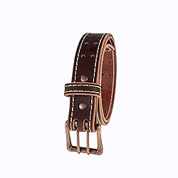 Men’s Classic Leather Belt, Double Prong Retro