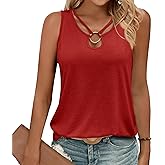 Gihgoew Womens Tank Tops Summer Tank Tops for 2025 Cut Out Ring Keyhole Neck Sleeveless Fashion Cute Tee Shirts Clothes