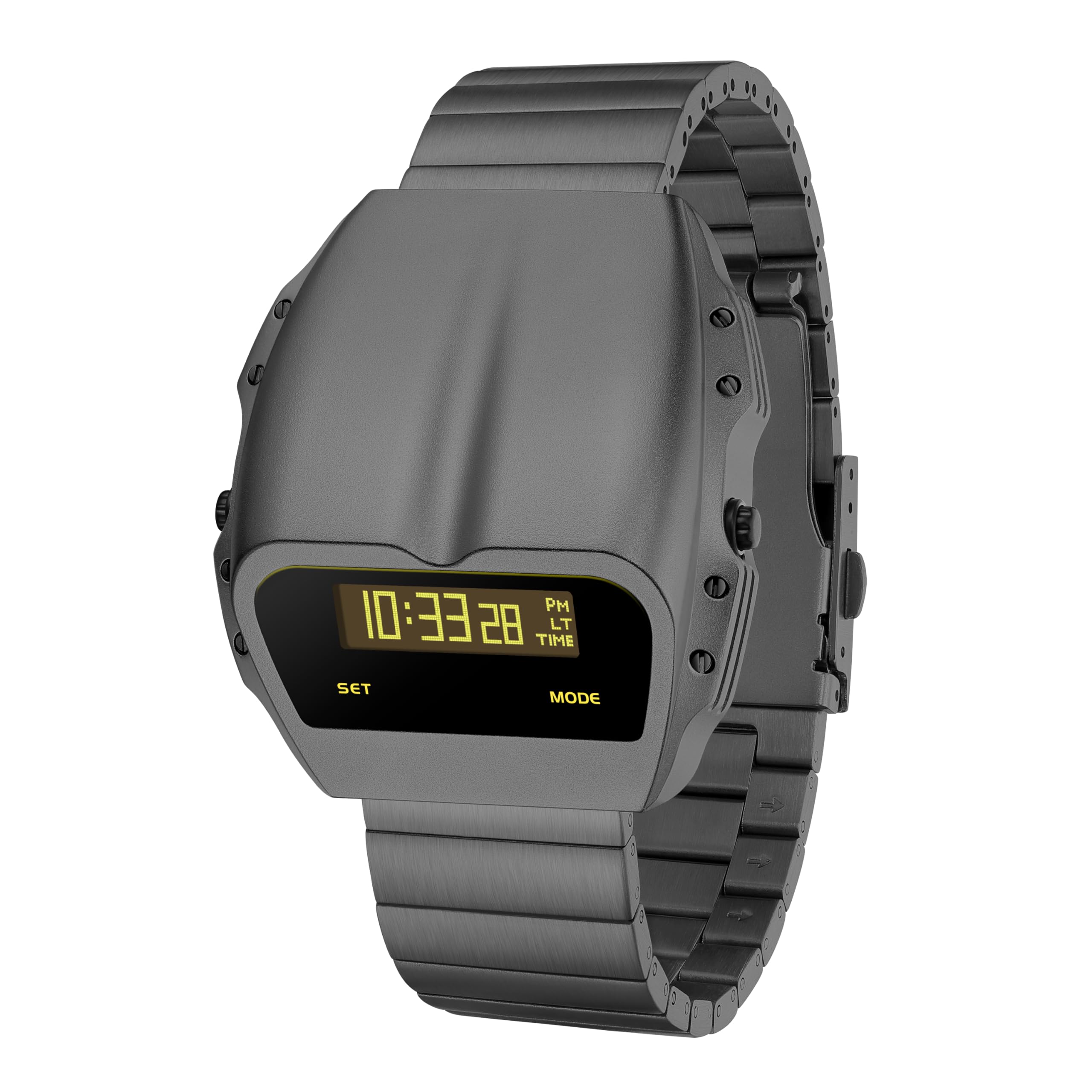 BENLYDESIGN Unique Metal Watches, OLED Digital Watch Raise to Wake