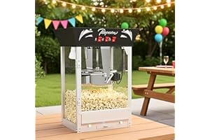 12 oz Commercial Upgraded Popcorn Machine, Stainless-Steel Kettle with 3-Switch Control, ETL Certified, Black