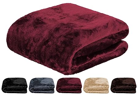 Brandsseller Hochwertige Kuscheldecke - Cashmere Feeling, Wohndecke, Microfaser, Tagesdecke (Rot)