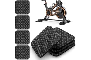 TOBWOLF 4PCS Double-Sided Non-Slip Exercise Bike Mat, 4" x 4" Premium Silicone Anti Vibration Mat for Exercise Bike, Treadmill, Walking Pad, Lightweight Exercise Equipment Mat for Floor Protection