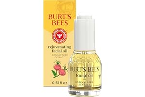 Burt's Bees Gua Sha Face Oil With Rosehip Seed Extract, Reduces Appearance of Fine Lines and Wrinkles, Use with Ice Roller & Facial Tools, Natural Origin Skin Care, 0.51 fl. oz.