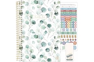 bloom daily planners 2025 Calendar Year Day Planner (January 2025 - December 2025) - 5.5” x 8.25” - Weekly/Monthly Agenda Organizer Book with Stickers & Bookmark - Boho Greenery
