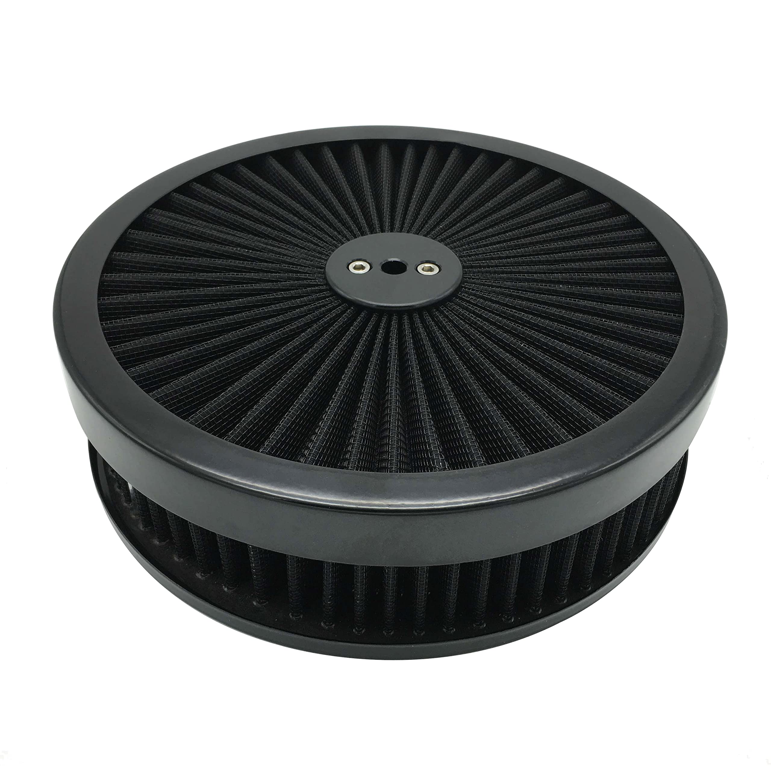 Photo 1 of X-AVION Full Flow Round 9''X2'' Air Filter Assembly Kit Black Washable and Resuable Air Cleaner with Mounting Stud & Wing Nut Kit Air Cleaner for 4 Barrel Carburetor V8 Chevy F?rd