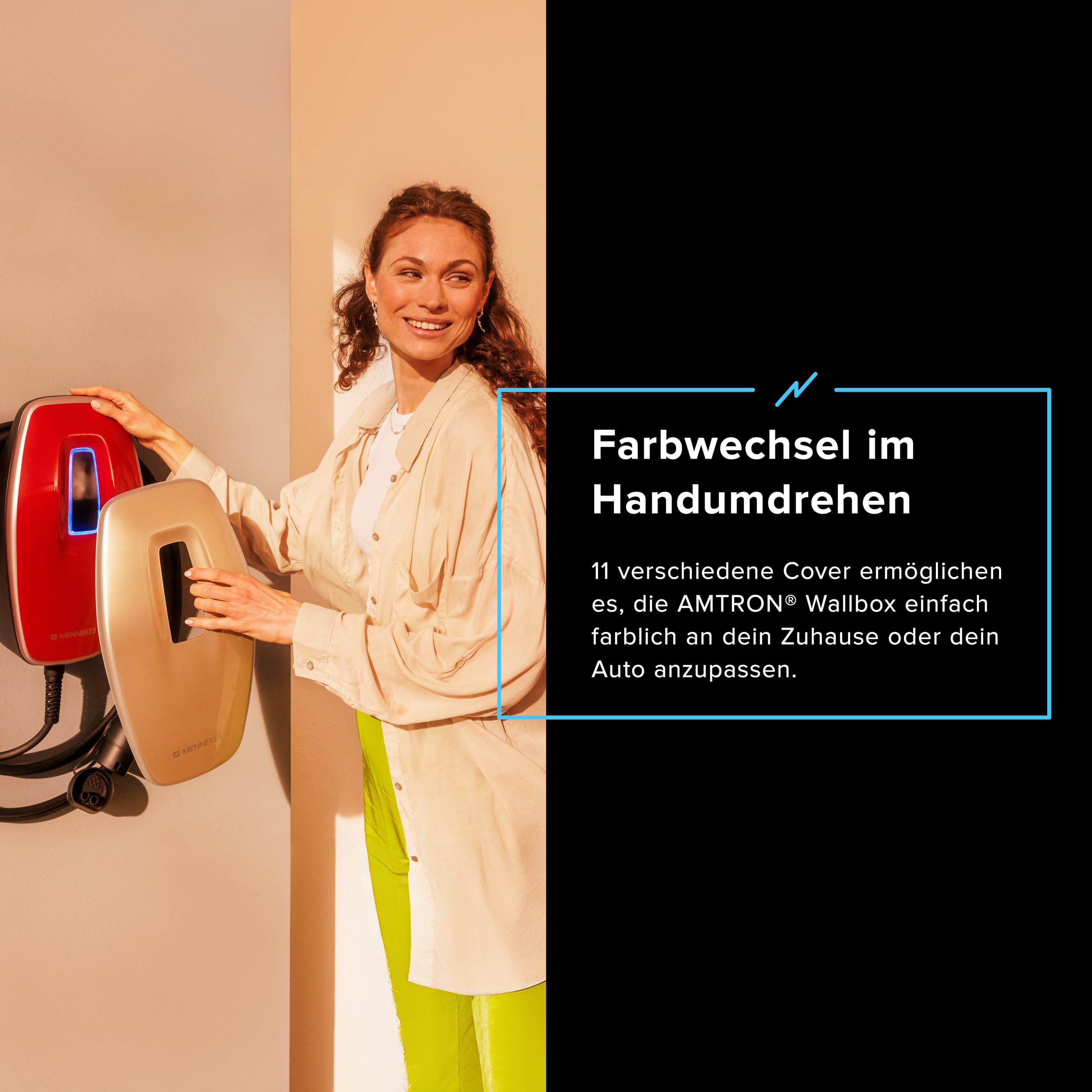 Mennekes Wallbox AMTRON 4You 110, 11 kW für E-Autos und Hybrid - 7,5 m Kabel - innen und außen - Cover Schwarz 3