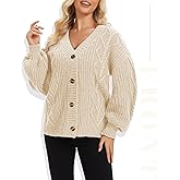 Simlakey Women Oversized Cardigans Sweater 2025 Long Sleeve Cable Knit Sweater Fall Winter Open Front Button Casual Outwear