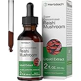 Horbäach Reishi Mushroom Extract Tincture | 2 Fl Oz | Liquid Drops | Ganoderma Lucidum | Vegetarian, Alcohol Free | Non-GMO, Gluten Free Supplement