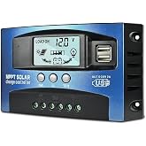100A MPPT Solar Charge Controller with Auto Parameter LCD Display | 12V/ 24V Solar Panel Regulator with Dual USB Port Adjustable Timer Setting