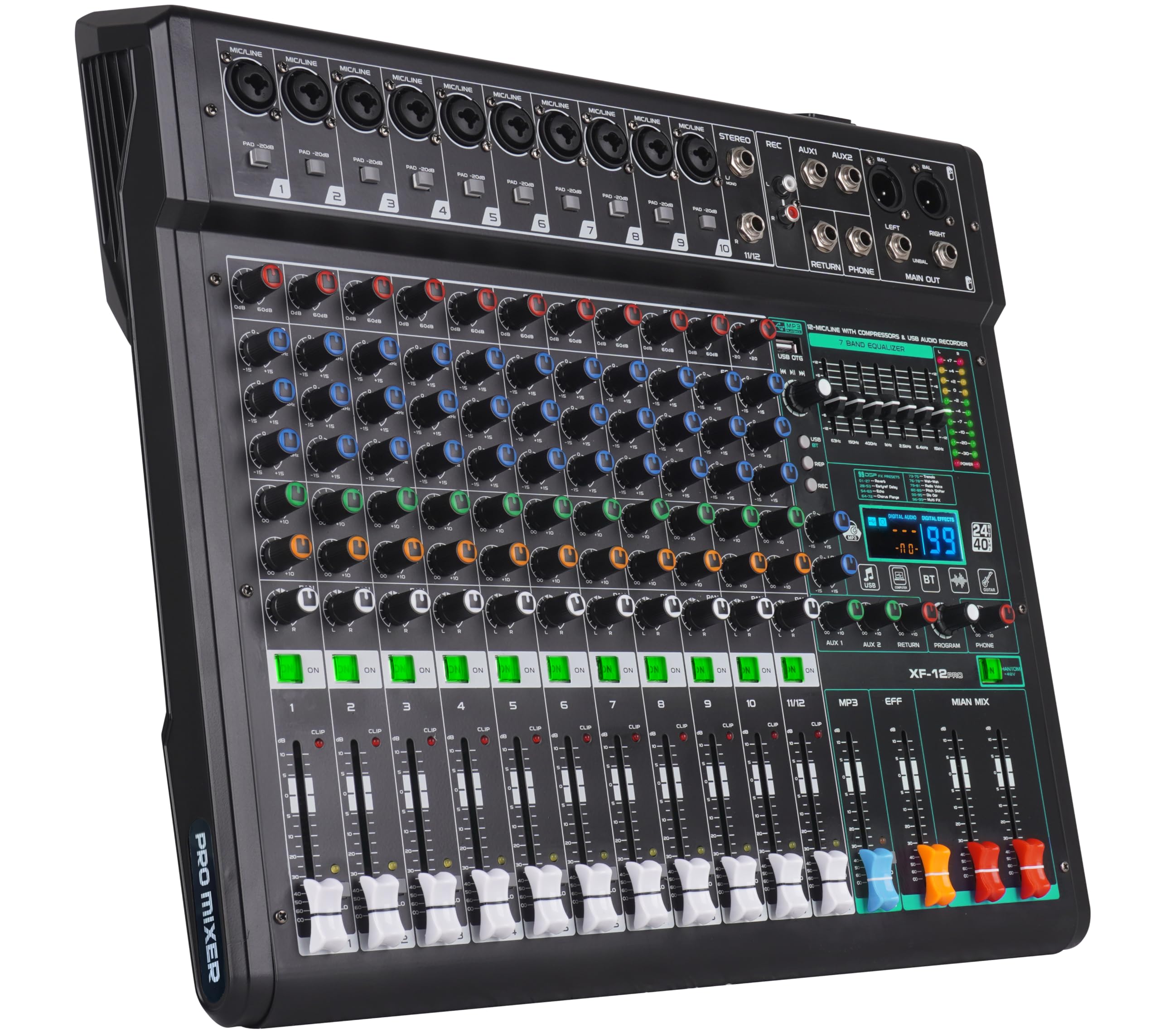 12-Channel Audio Mixer with 99 Sound Effects for